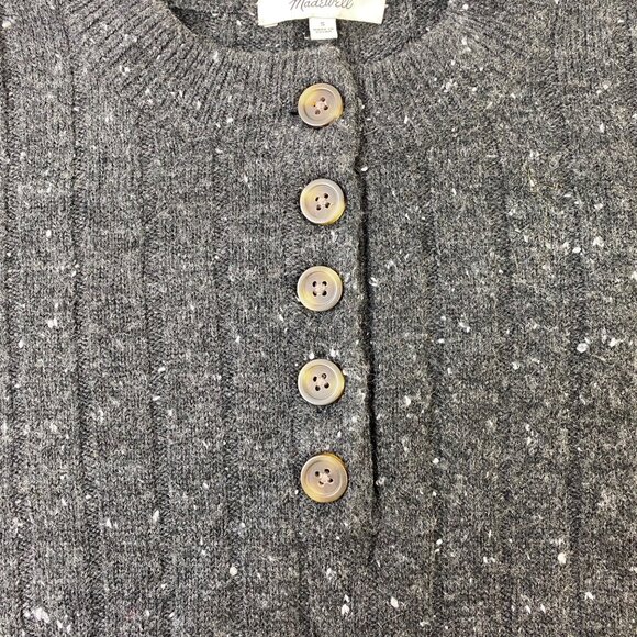 Madewell Womens Donegal Bowden Gray Henley Sweater Wool Size Small - Picture 3 of 5